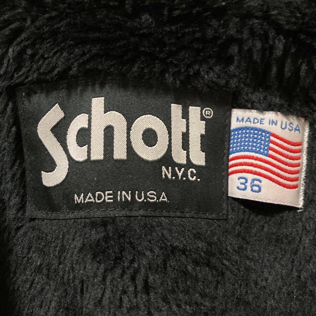 新型・美品　Schott 641 シングルライダース　 ボアライナー付き　36