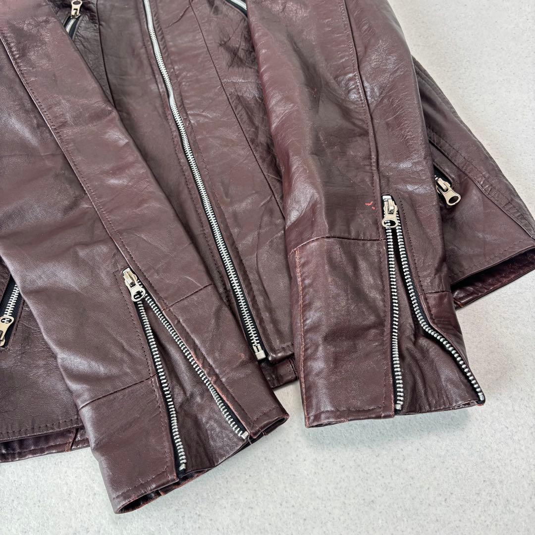 00s Y2K gimmick leather jacket 八の字 本革