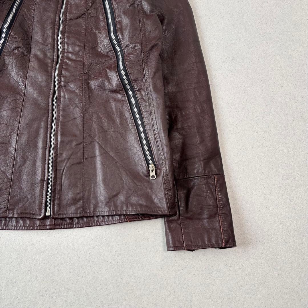 00s Y2K gimmick leather jacket 八の字 本革