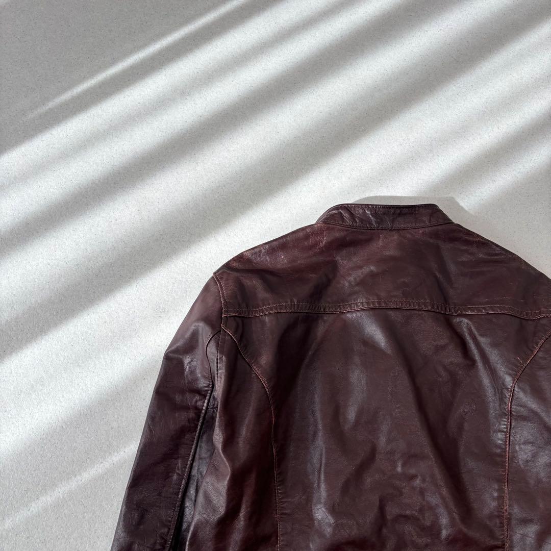 00s Y2K gimmick leather jacket 八の字 本革