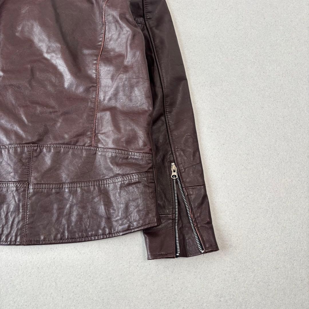 00s Y2K gimmick leather jacket 八の字 本革