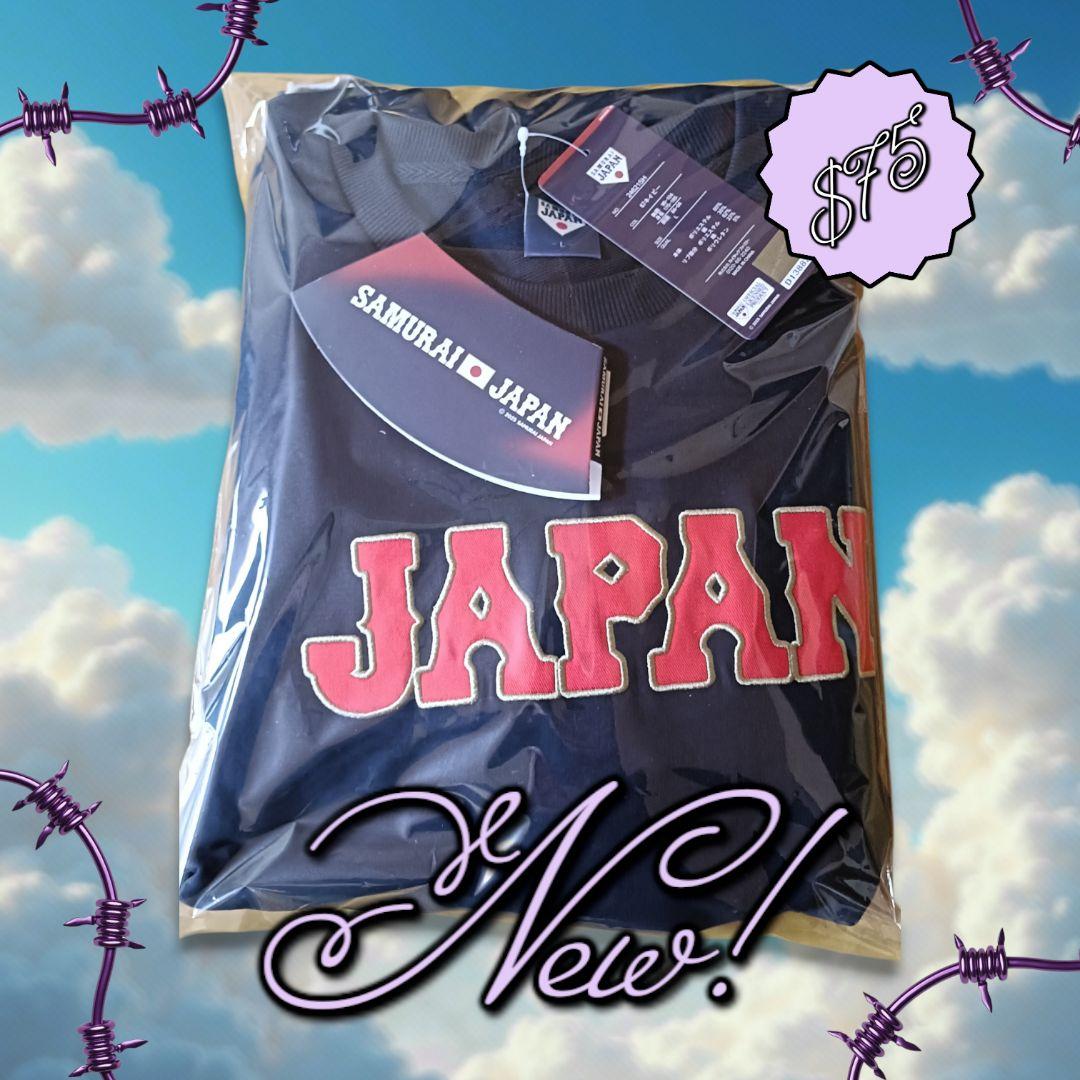 【NEW】「侍ジャパン」コラボ裏毛×天竺2トップ L ネイビー