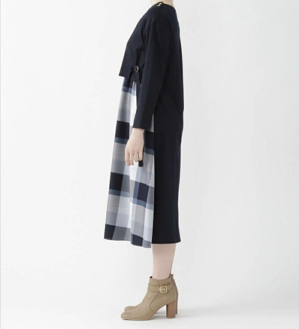 ブルーレーベル クレストブリッジ ストレッチポンチワンピース ネイビー 38