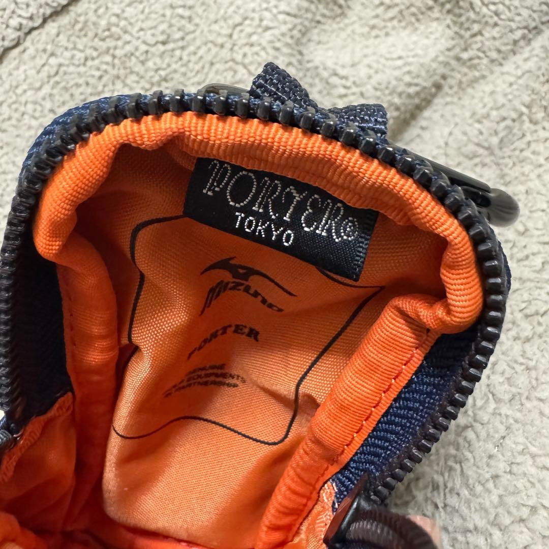 美品PORTER×MIZUNOポーター ミズノ ネイビー ゴルフボールポーチ