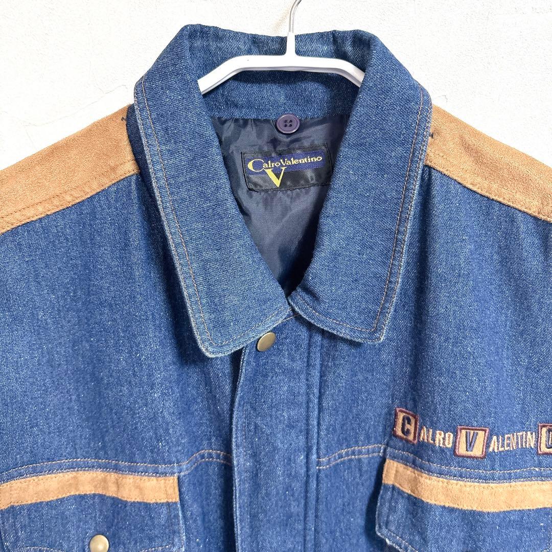 ジ*ー様 デニム セットアップ メンズ XL カルロバレンチノ 刺繍 ロゴ