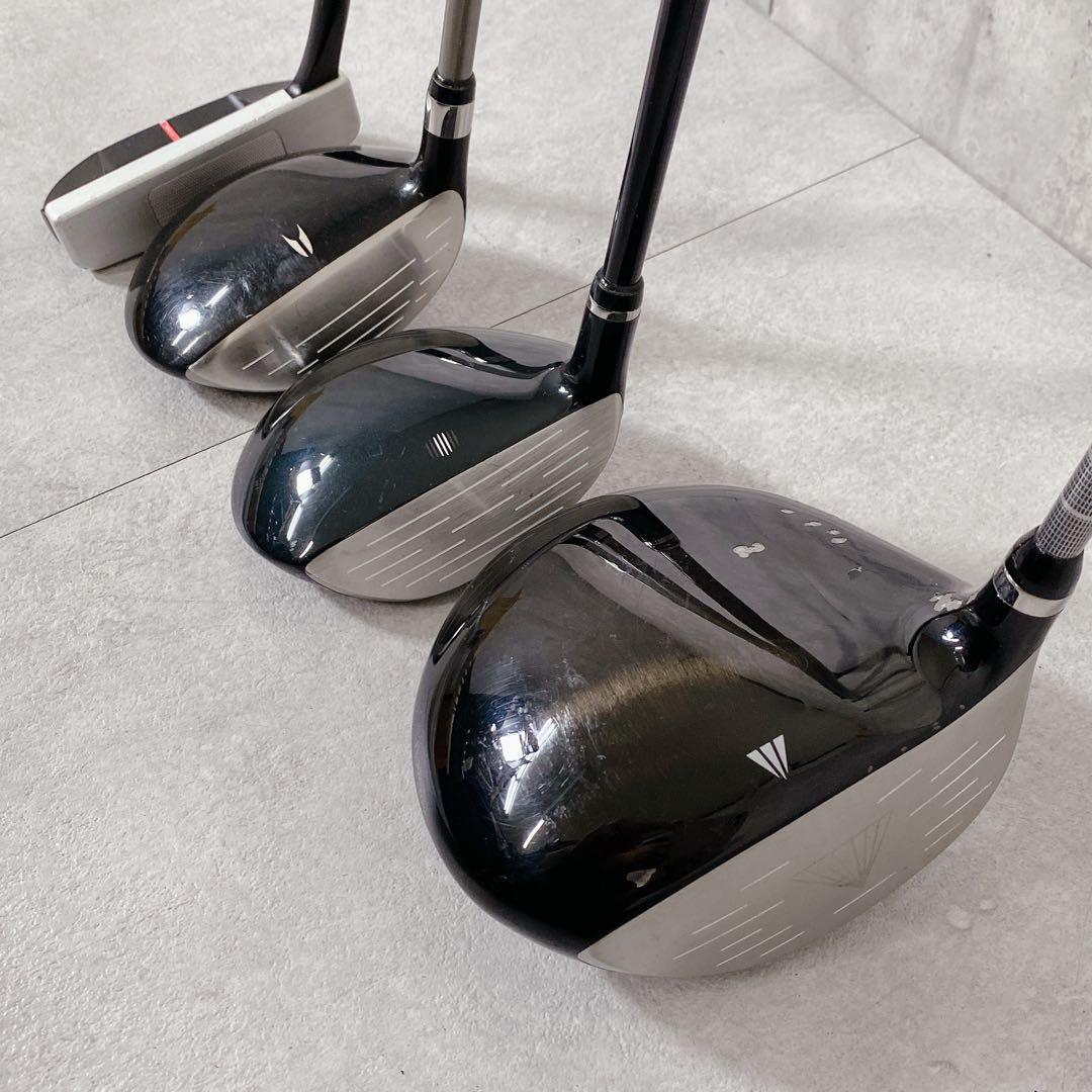 T151 PRGR ゴルフクラブ メンズ フルセット 黒 ドラム型 初心者 入門