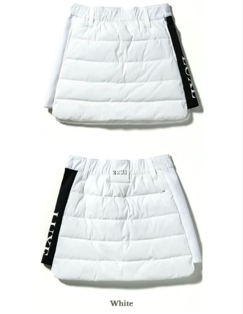 【新品】LUXEAKMPLUS ゴルフ スカート 中綿サイドロゴ 白 L