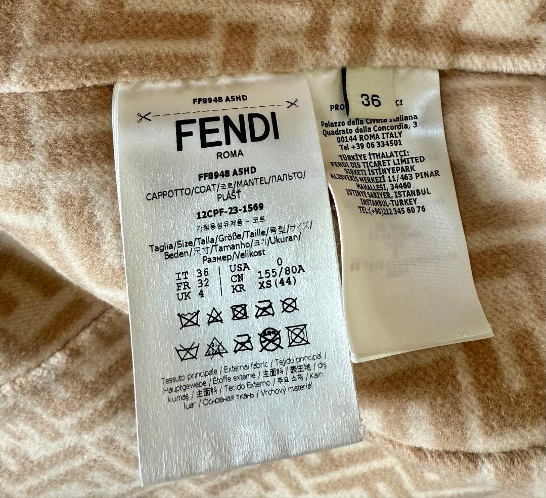 FENDI★フェンディ ミンクポケットコート36★FF柄