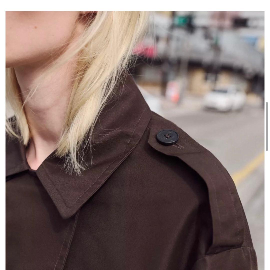 【新品同様】ZARA 今期購入 ショートダブルブレストトレンチコート ブラウン