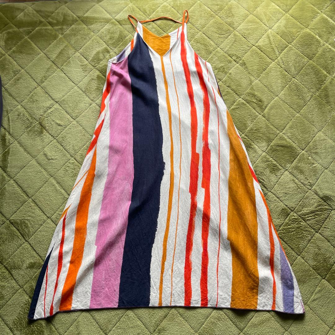 知性のストライプキャミワンピース