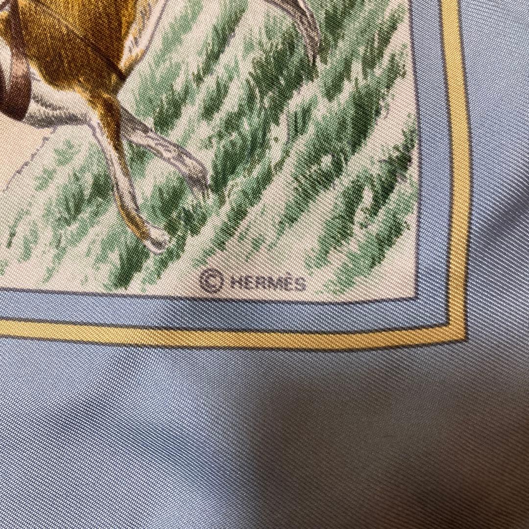 HERMES 馬と騎手のデザイン スカーフ