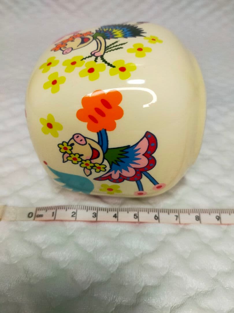 オレボレブラ　アルベロベロ　ブタさん　陶器　歯ブラシ立て　鉛筆立て　花柄