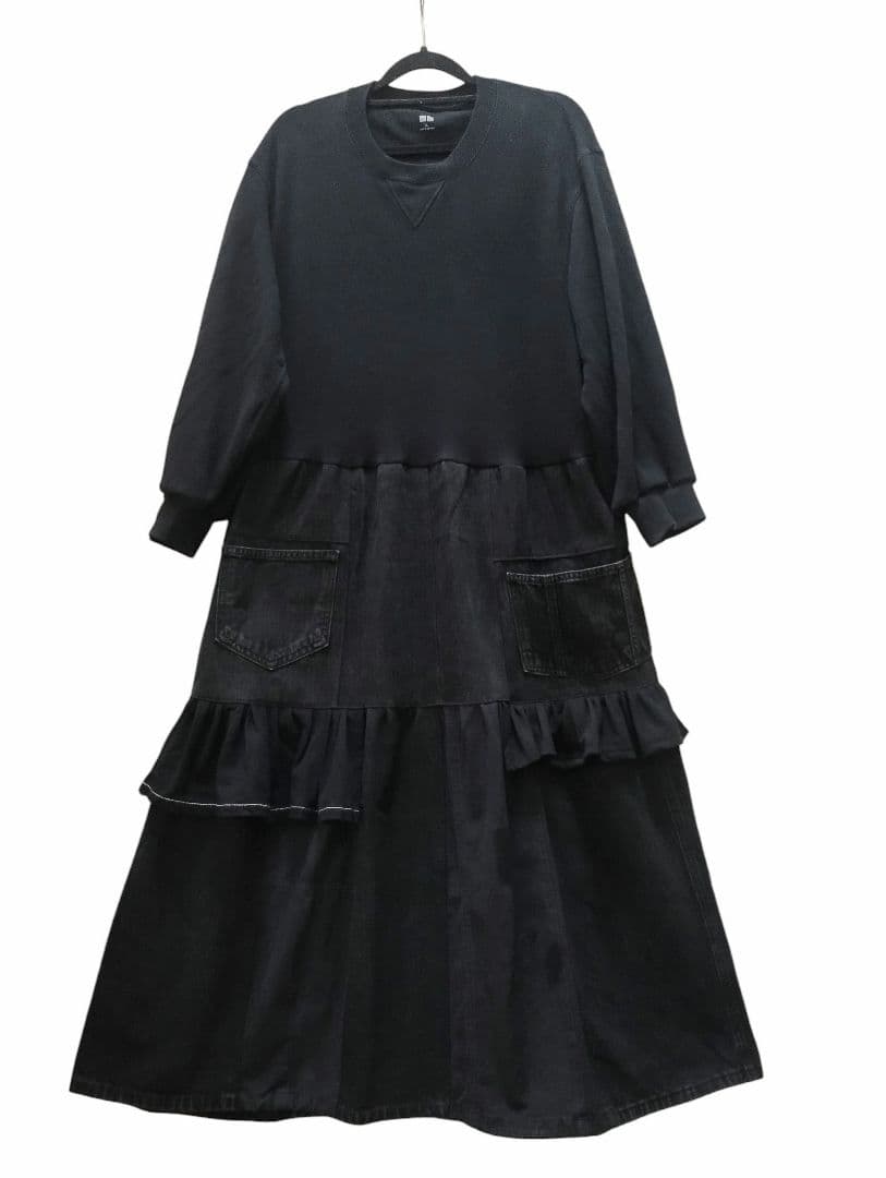 ✨✨✨✨専用✨✨✨✨✨✨✨ 黒トレーナーとブラックデニムパッチワークワンピース