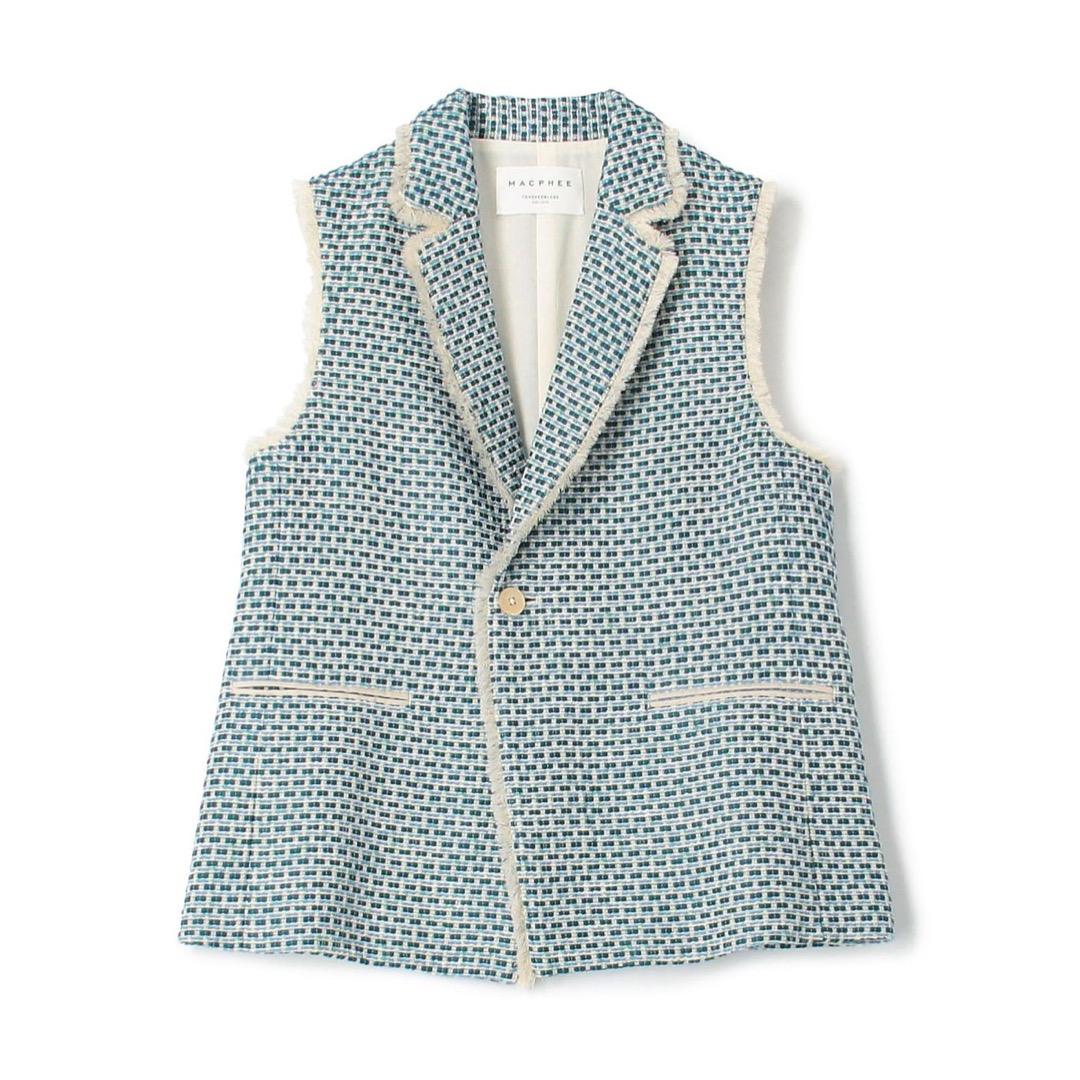 未使用 MACPHEE 24SS マリンツイード ラペルカラージレ ベスト