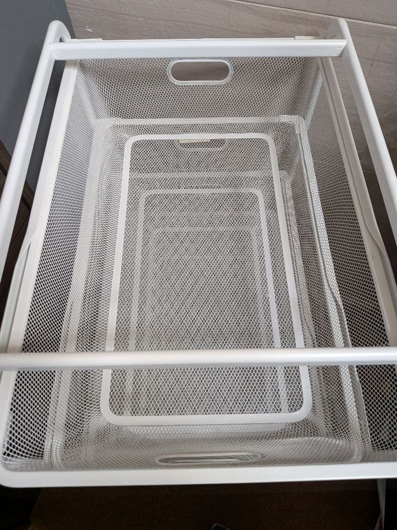 IKEA　ALGOT メッシュバスケット　収納ラック 6段 ホワイト