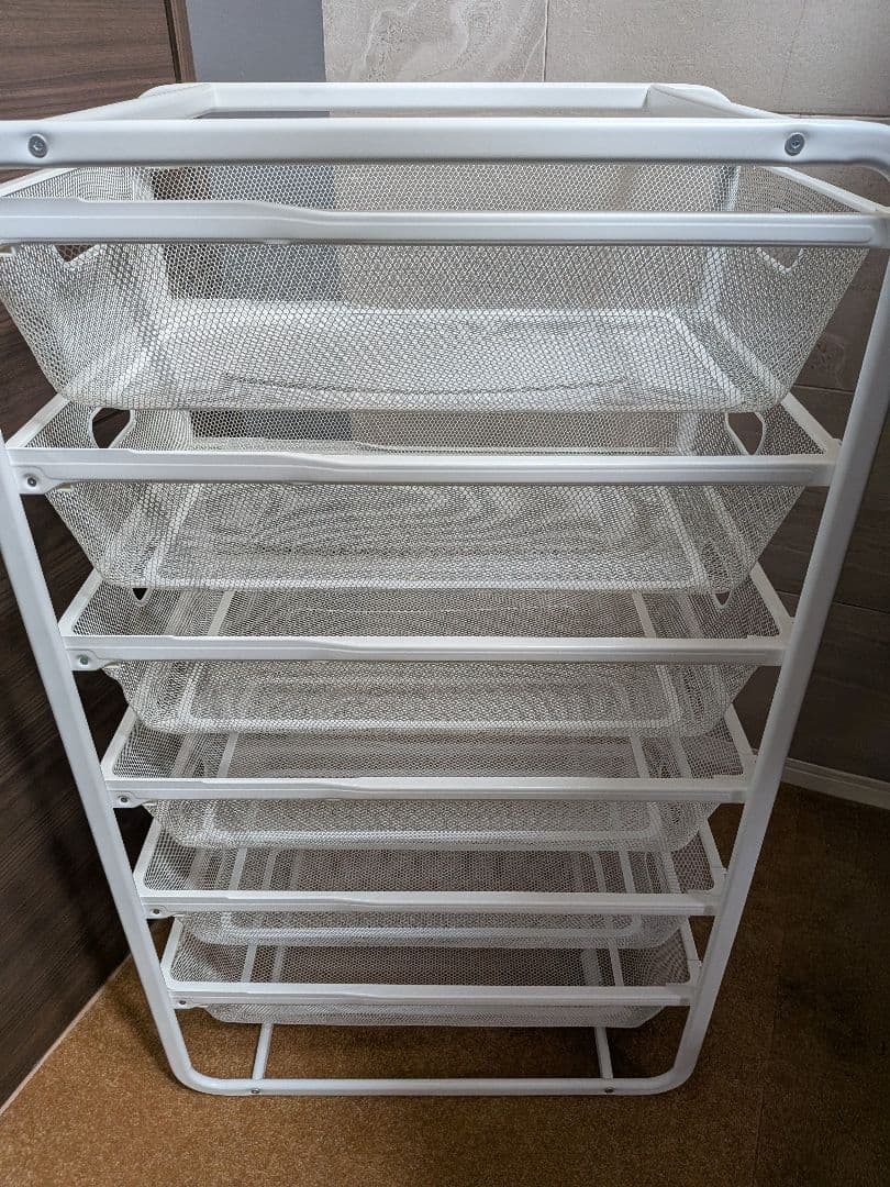 IKEA　ALGOT メッシュバスケット　収納ラック 6段 ホワイト