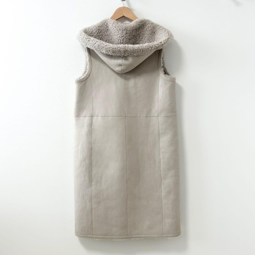 美品✨セオリーリュクス　ムートンジレ　リバーシブル　アイボリー　38