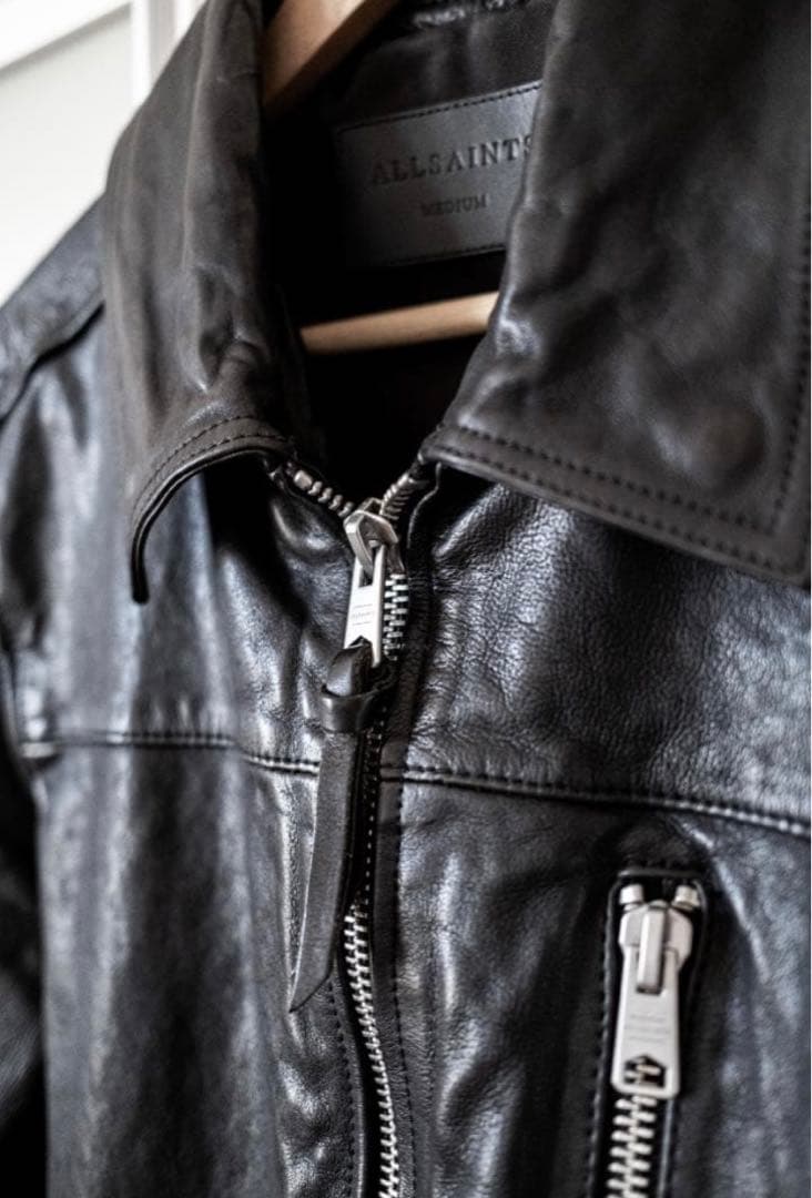 ALLSAINTS ブラック シングルライダースジャケット