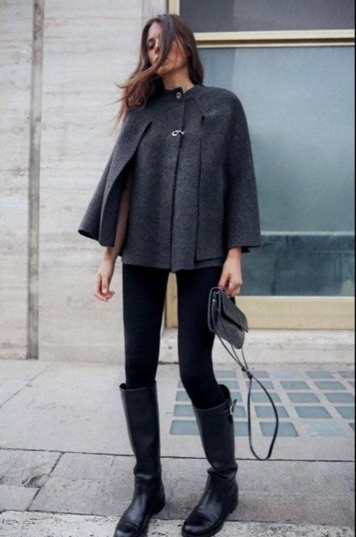 ZARA ザラ　ニットケープコート