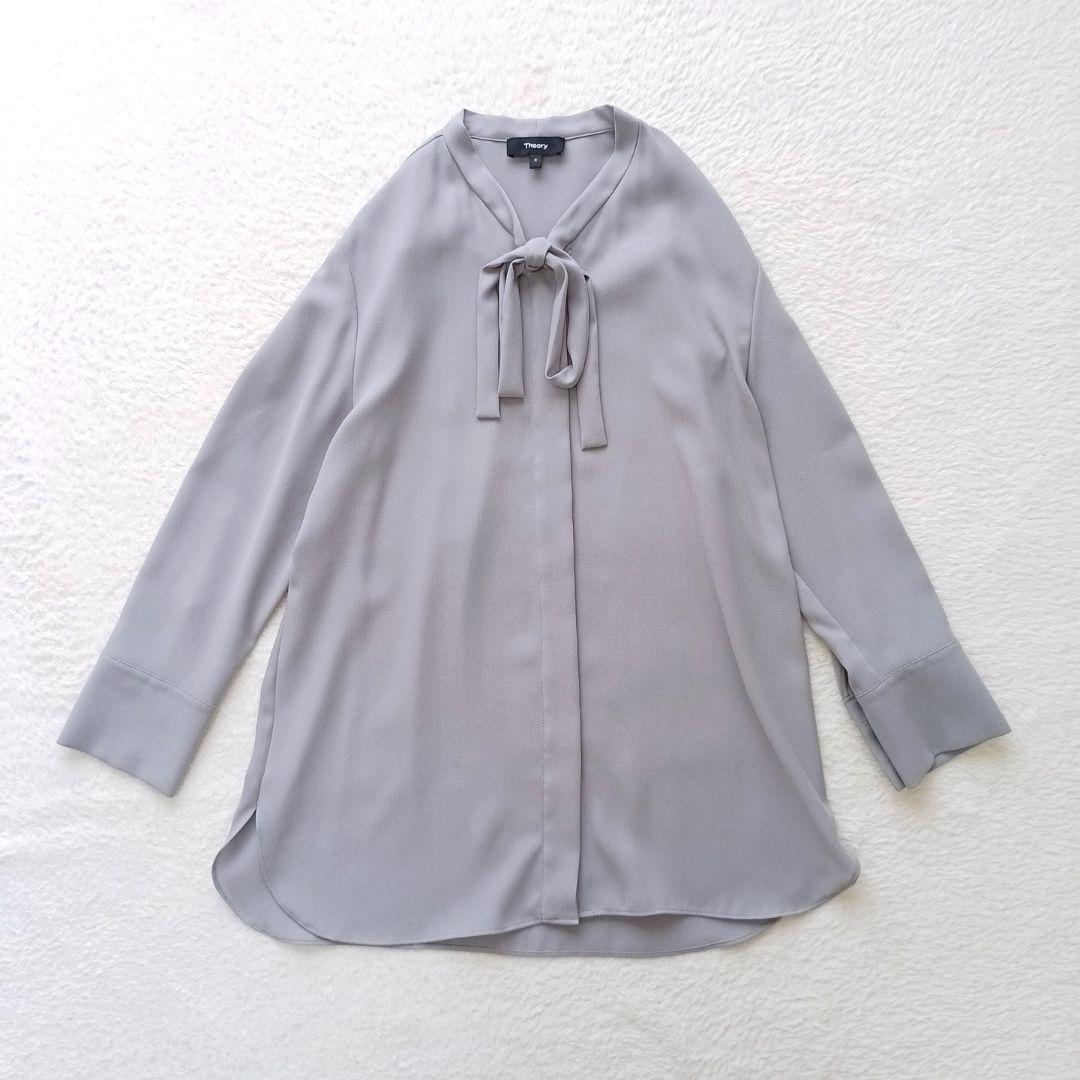 Theory　セオリー 23SS プライムジョーゼットタイブラウス　長袖