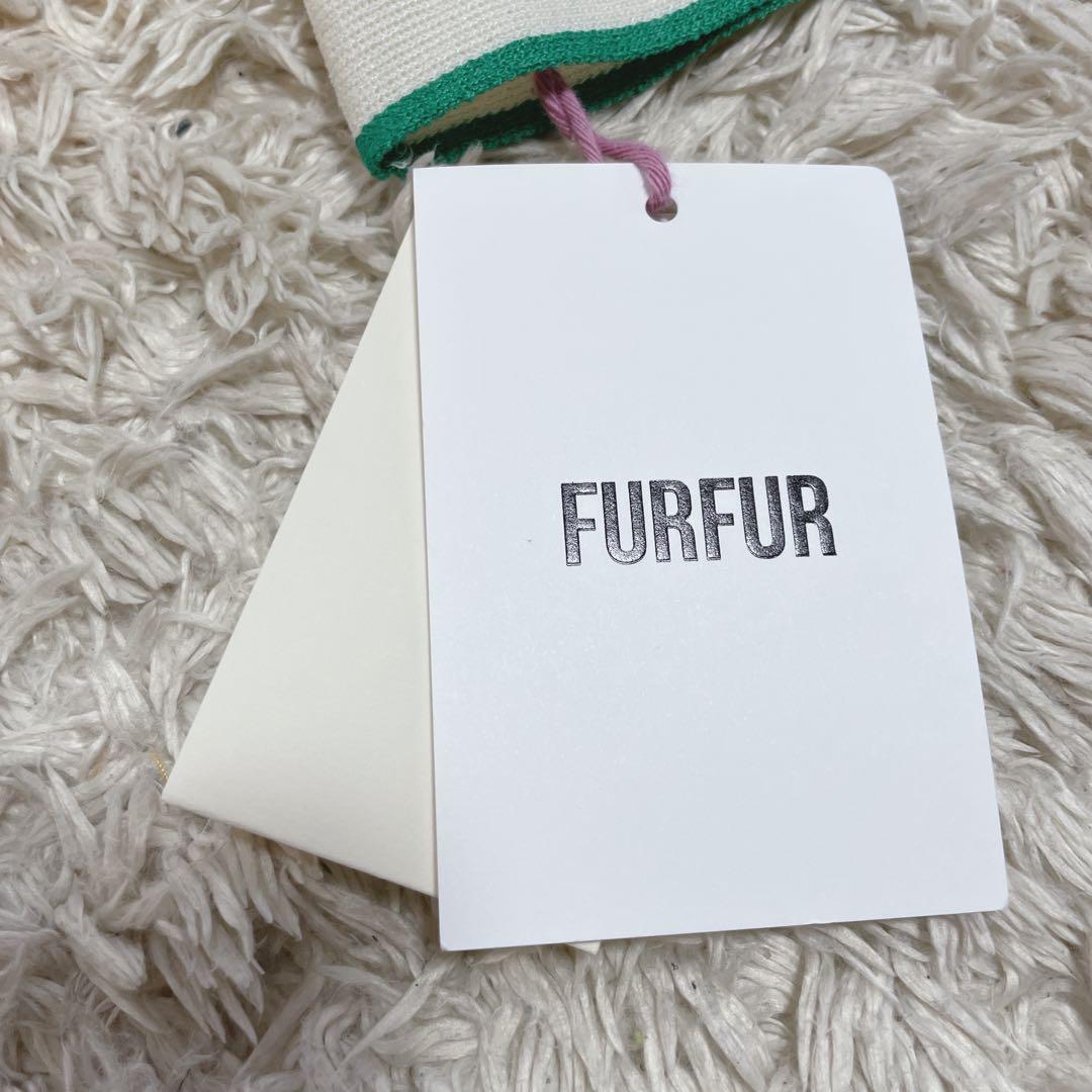 【新品】FUR FUR⭐️半袖 メッシュ ニット ワンピース ホワイト フリー 白