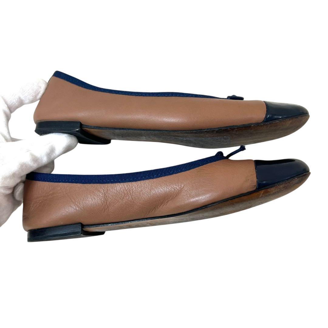 【美品】repetto フローラ フラットパンプス コンビレザー