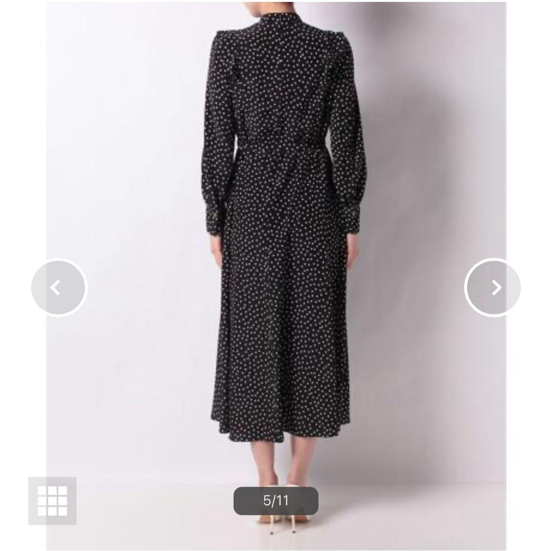 美品✨アルアバイル　ベルト付き　ロングワンピース　ドットサイドフリルワンピース