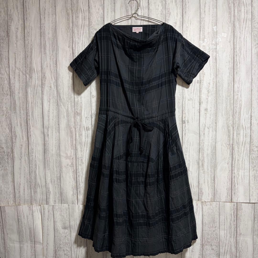 Vivienne RED チェック ドロスト ワンピース 黒 M レア 美品