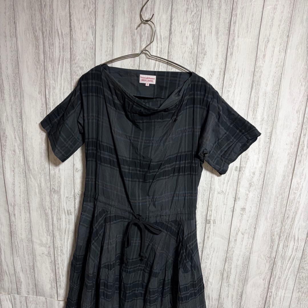 Vivienne RED チェック ドロスト ワンピース 黒 M レア 美品