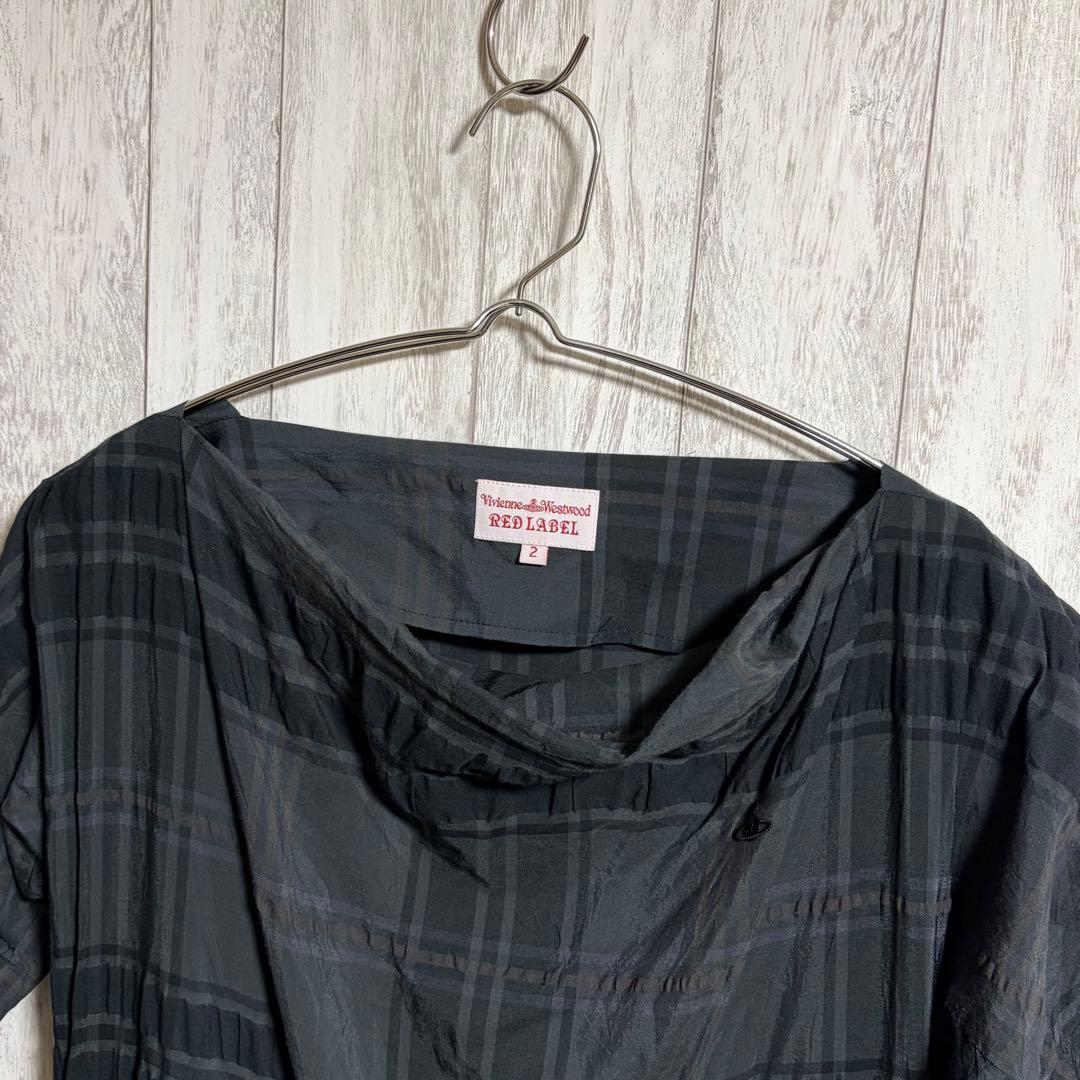 Vivienne RED チェック ドロスト ワンピース 黒 M レア 美品