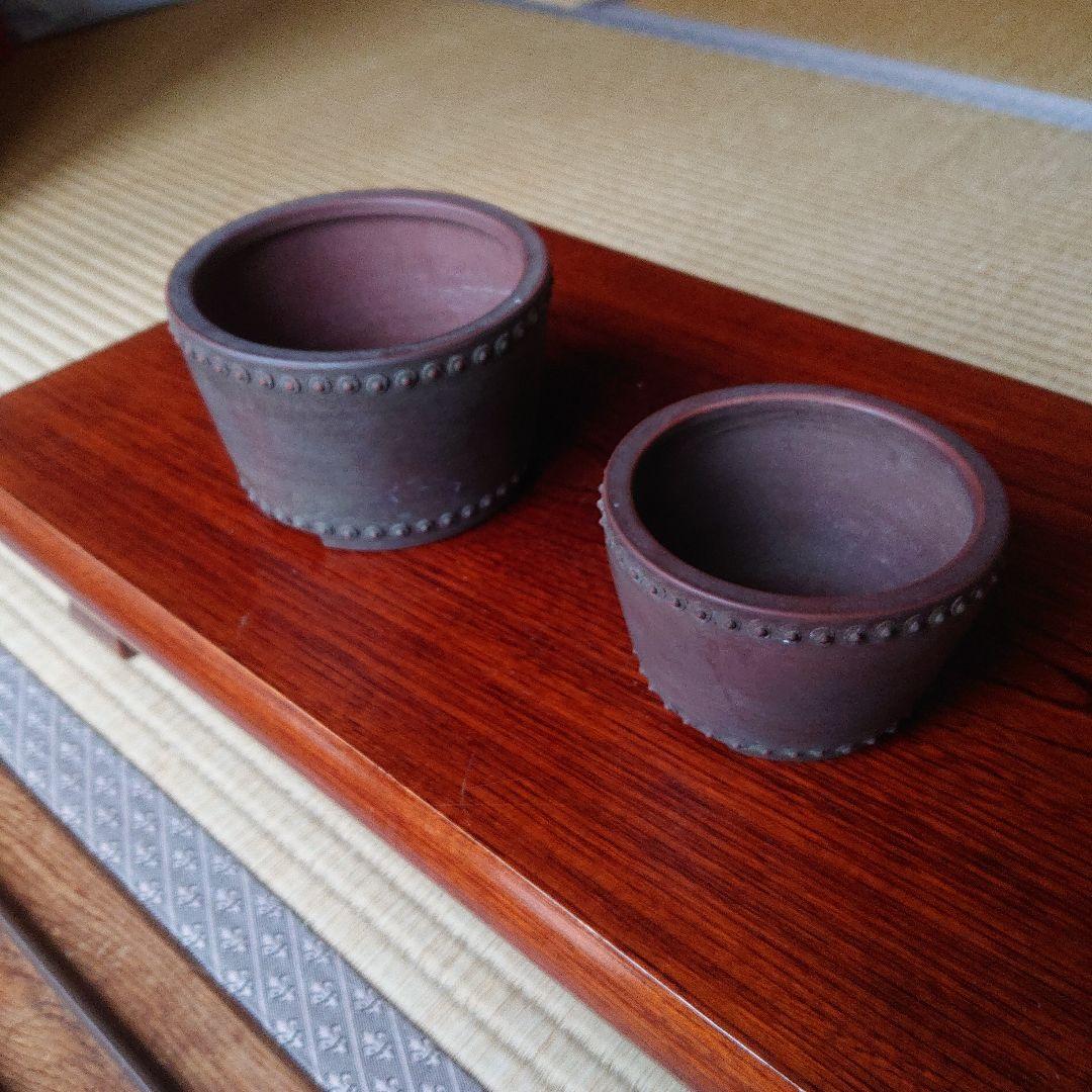な*ン様 鋲打ち盆栽鉢 2個セット
