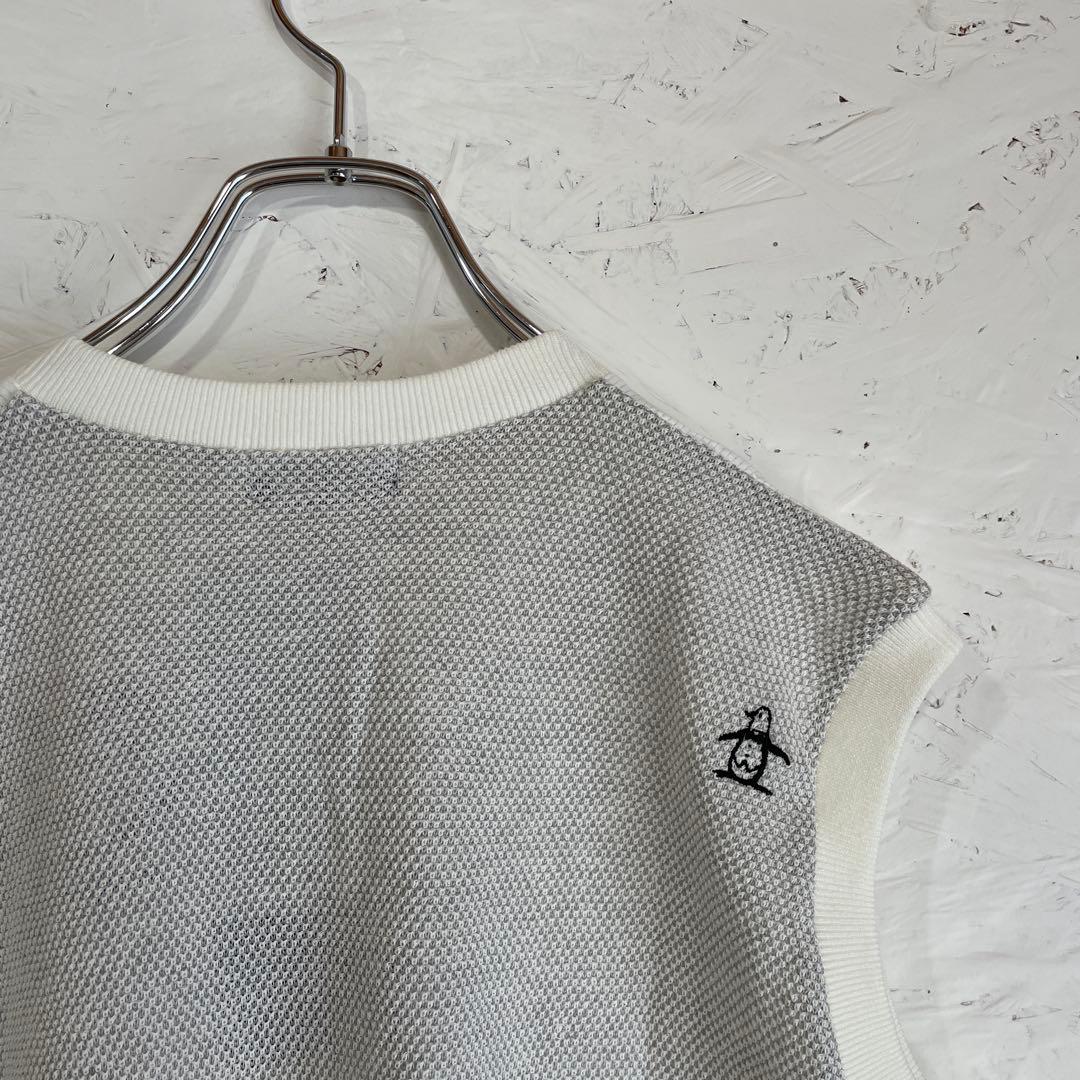 新品未使用タグ付き　ゴルフウェア【muningwear】Vネックベスト　白　L