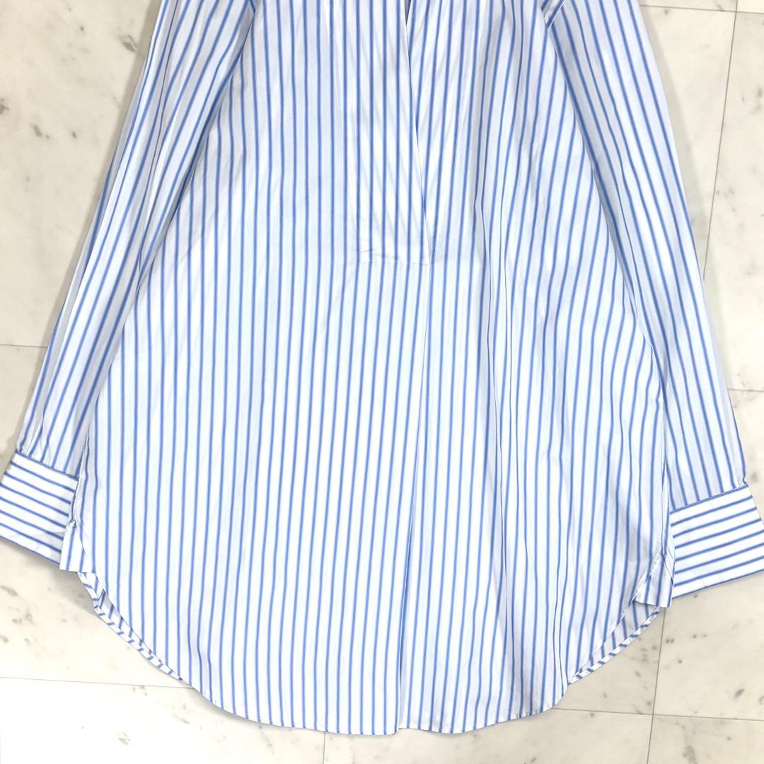 新品タグ付き 23区 スキッパー シャツ ストライプ カンクリーニ 洗える 綿