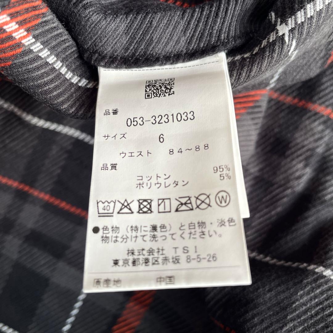 パーリーゲイツ パンツ 総柄 チェック ブラック 6 コットン