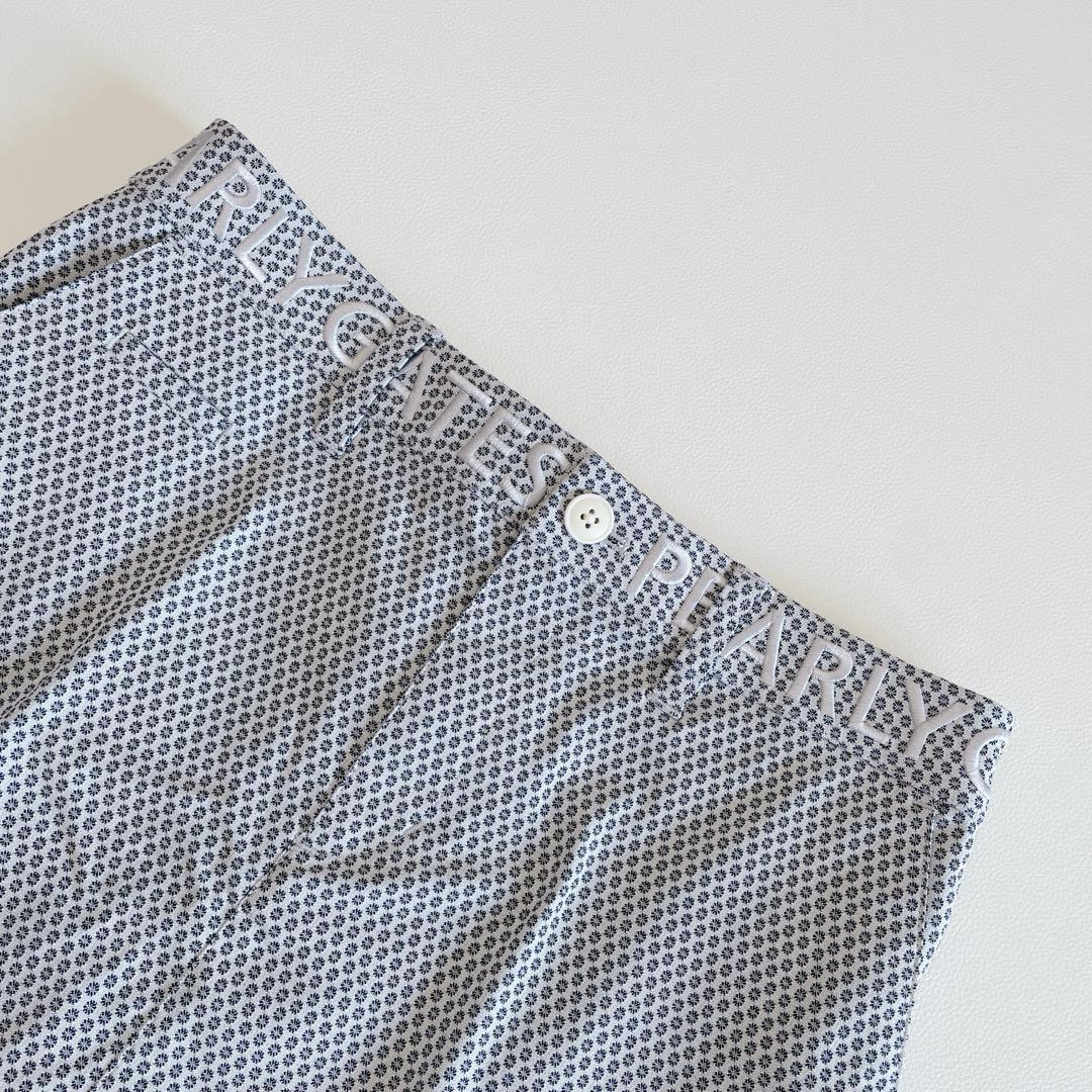 パーリーゲイツ 23SS スカート 1/M 総柄 グレー　刺繍ロゴ　春夏