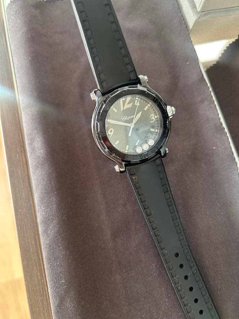 Chopard 限定版 ブラック 時計ハッピースポーツダイヤモンド3pクォーツ