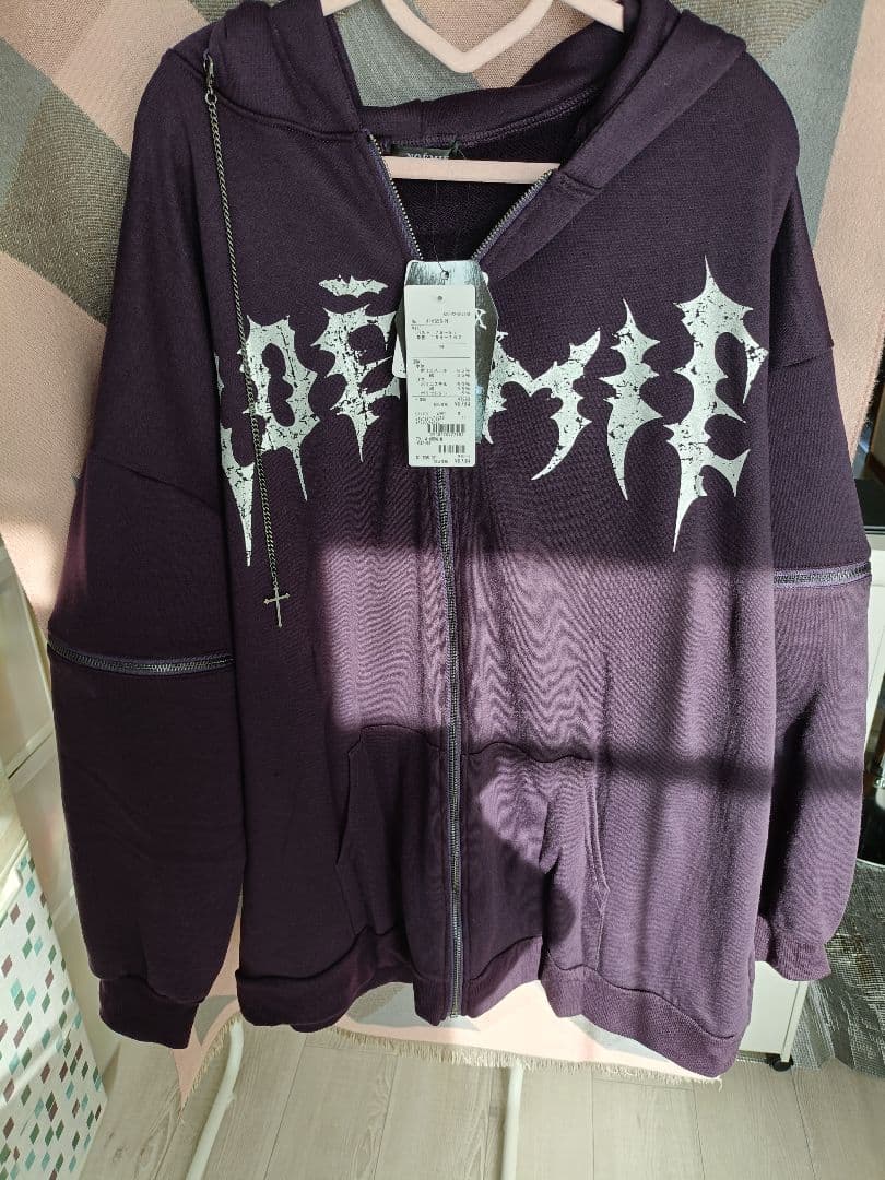 NOEMIE　ノエミー　2WAYうさ耳ユニセックスZIP裏毛パーカー　紫　新品