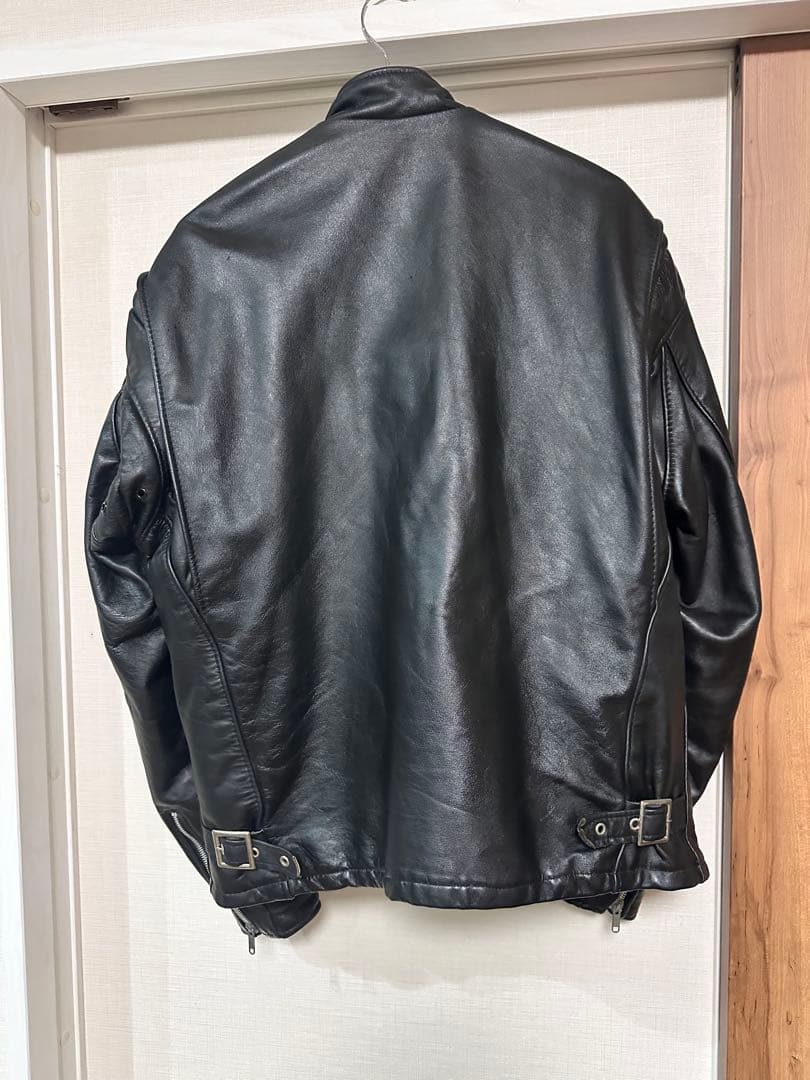 Schott ブラック レザー ジャケット 42