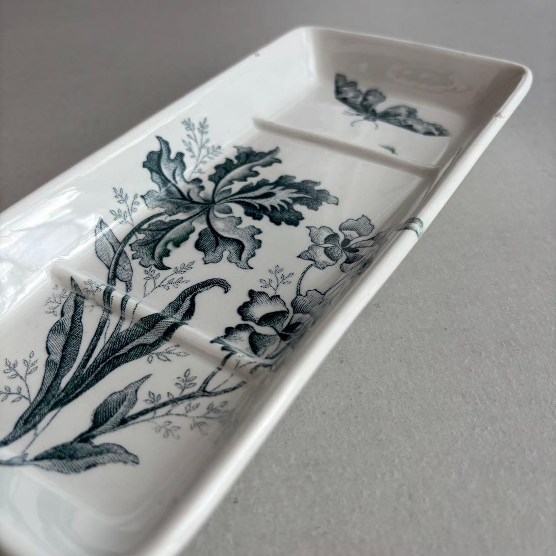 専用❣️希少 フランスアンティーク サンタマン ORCHIDÉES 蝶と蘭 トレイ