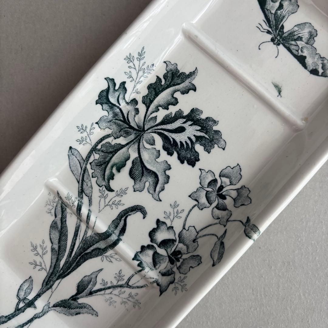 専用❣️希少 フランスアンティーク サンタマン ORCHIDÉES 蝶と蘭 トレイ