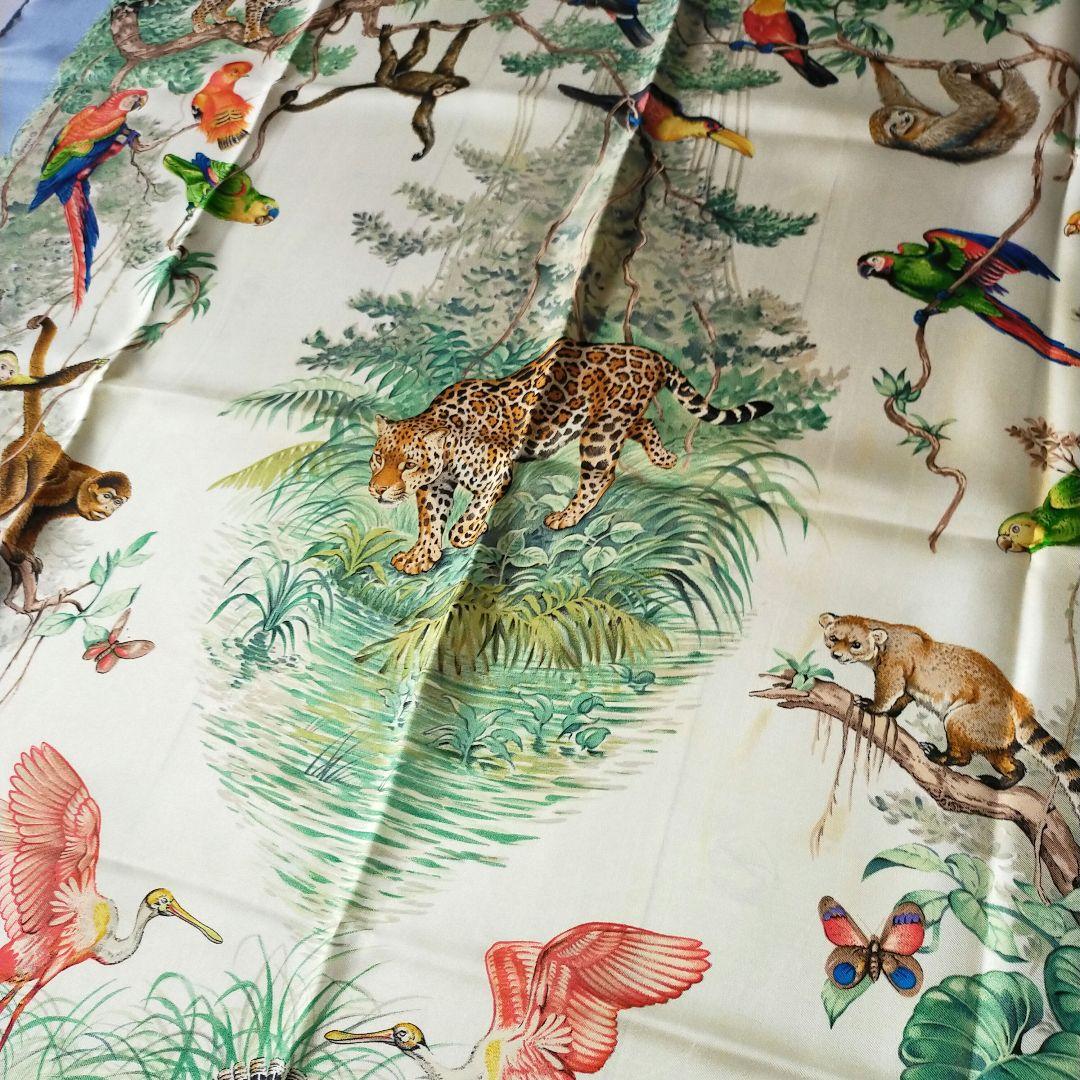 HERMES カレ90　EQUATEUR 赤道直下　ライトブルー