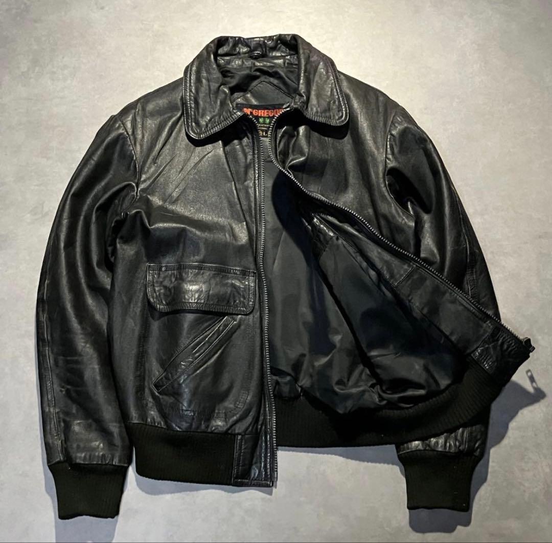 80s MCGREGOR A-2 レザージャケット　革ジャン　短丈