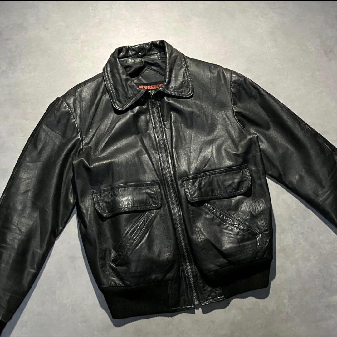 80s MCGREGOR A-2 レザージャケット　革ジャン　短丈