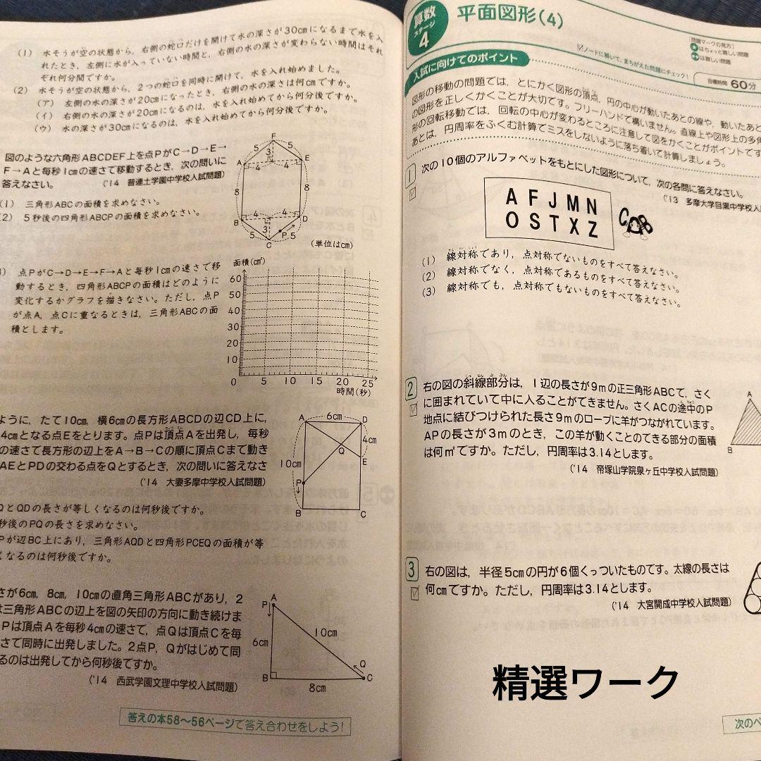 進研ゼミ中学受験講座　問題集・解答セット6年生（1年分）書き込みあり