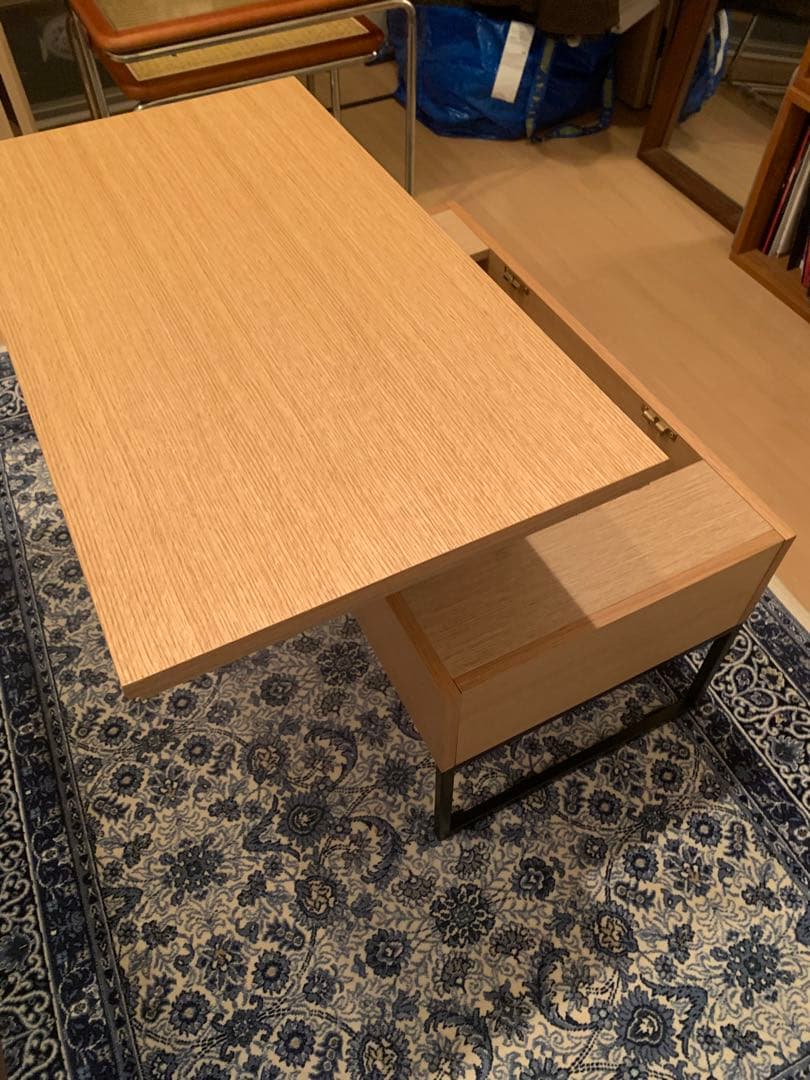 美品 アイリスオーヤマ 昇降テーブル 2way 幅70×40オーク