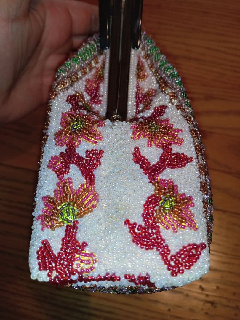 花柄ビーズ刺繍 和装用バッグ　ヴィンテージ