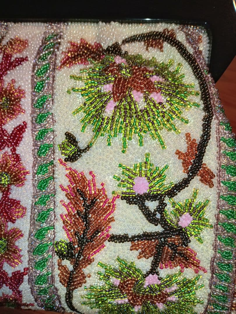 花柄ビーズ刺繍 和装用バッグ　ヴィンテージ