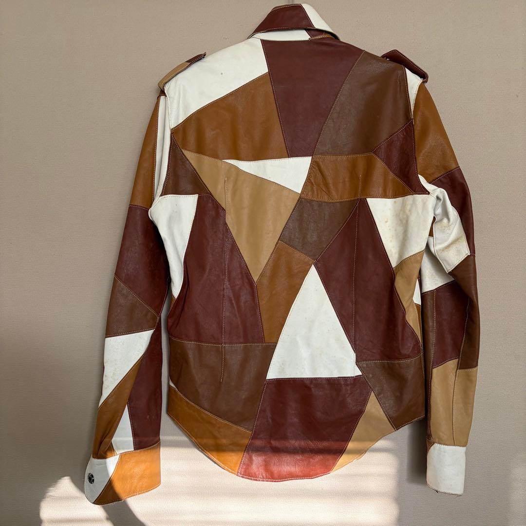 DOLCE&GABBAN パッチワーク　レザージャケット　レザーシャツ　48 M