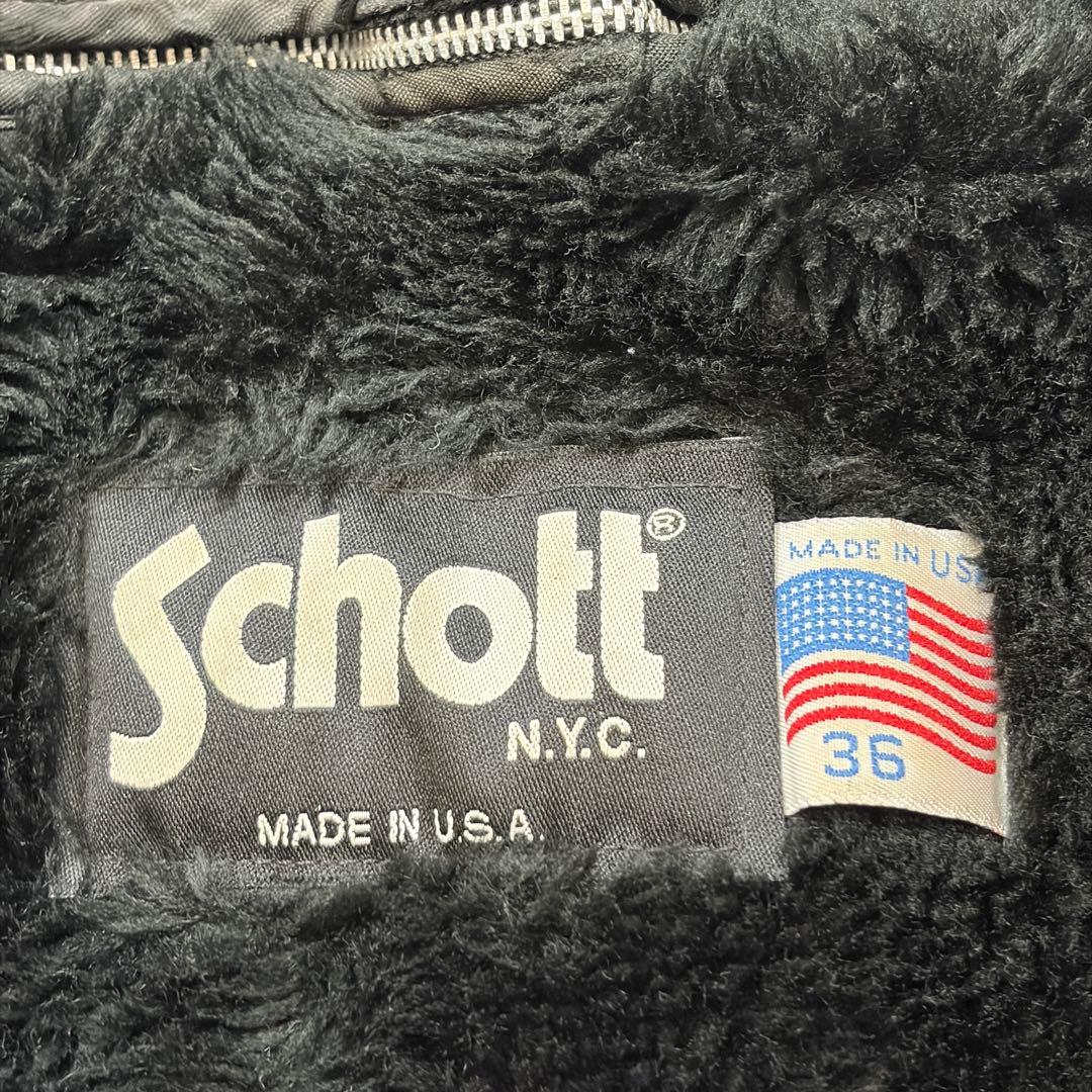 SCHOTT 641 シングルライダース ボアライナー付 USA製 黒 36
