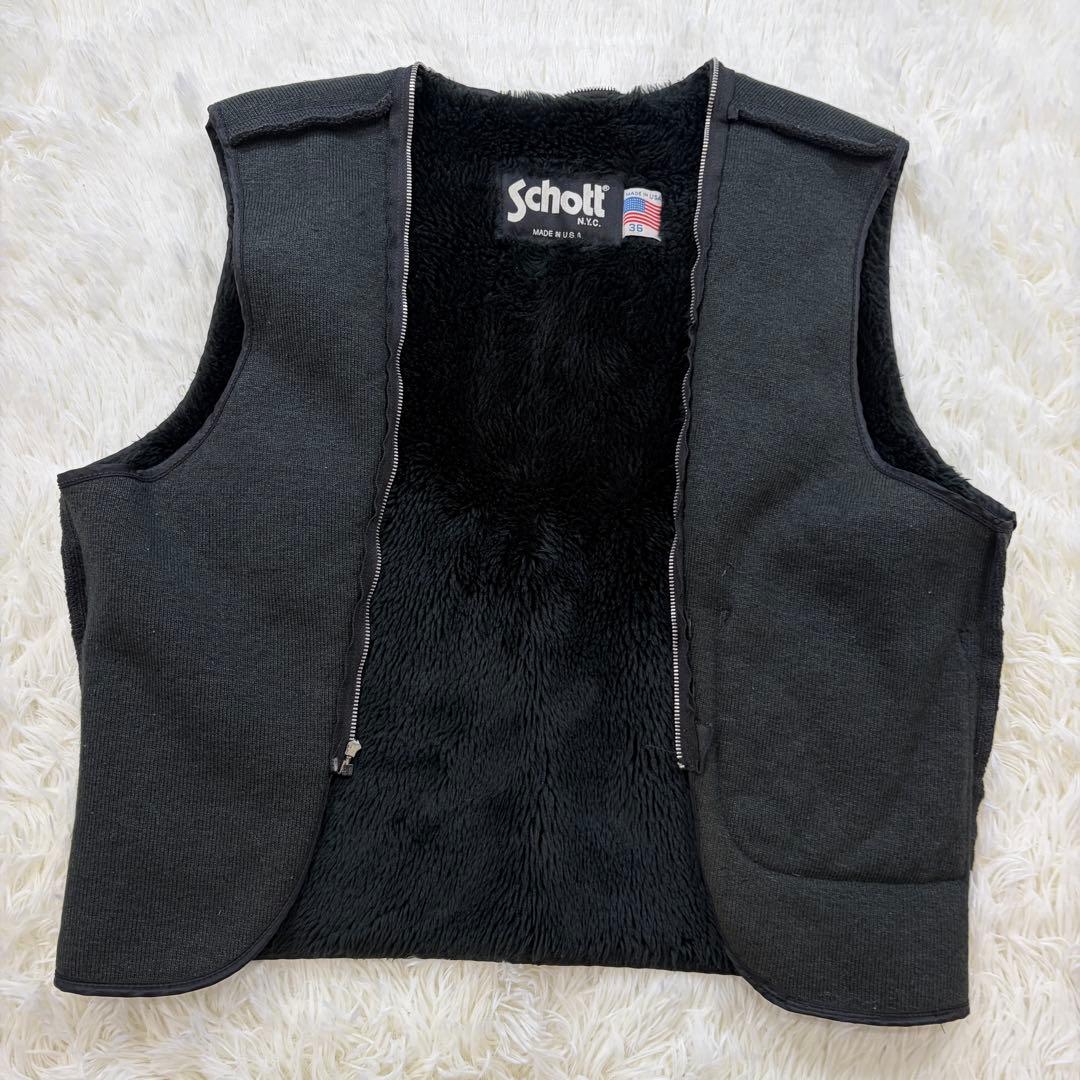 SCHOTT 641 シングルライダース ボアライナー付 USA製 黒 36